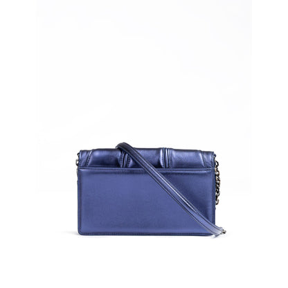 Ferrari Metal blue GT patent leather bag with chain Ferrari