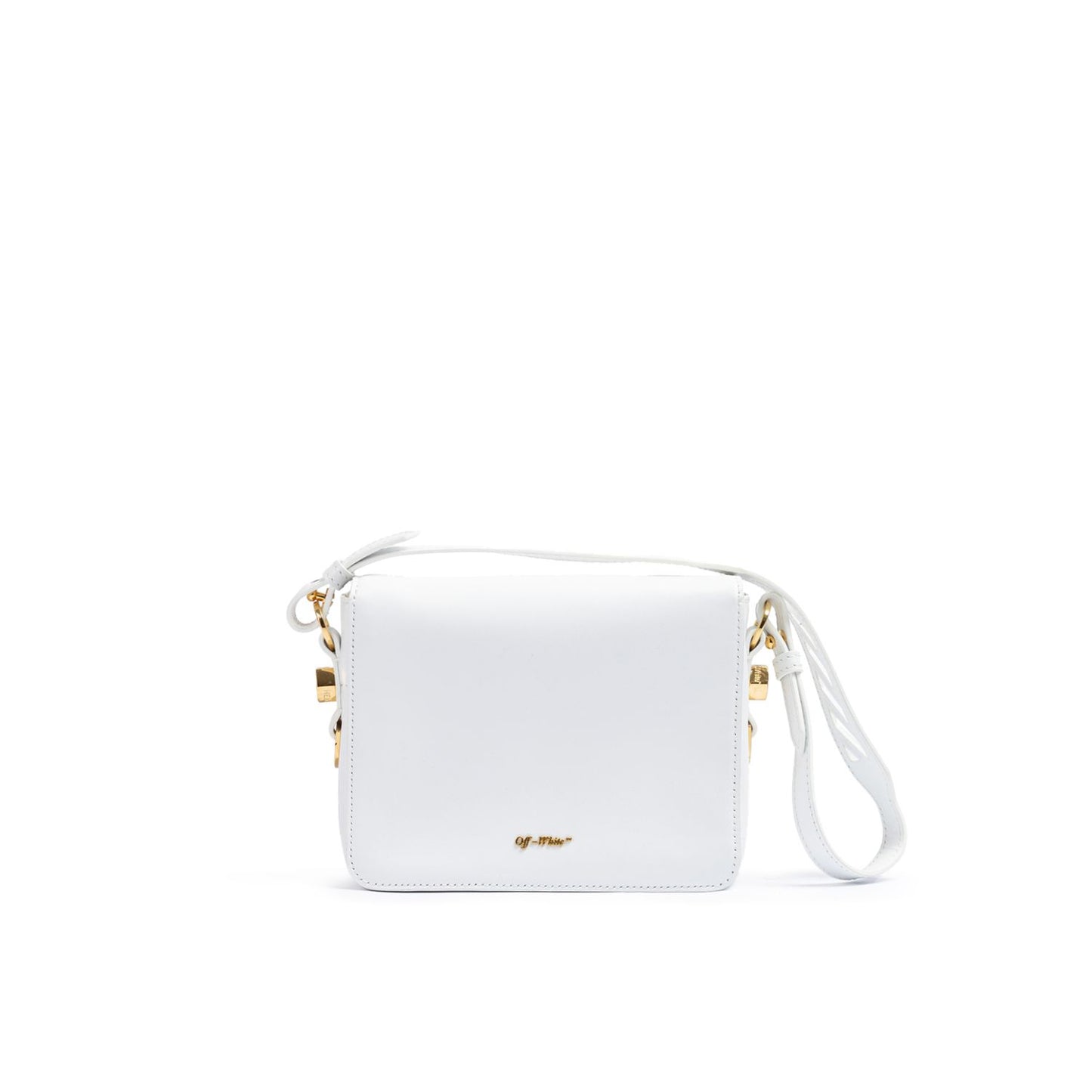Off-White White/Gold Metallic Stripe Crossbody Bag Off-White