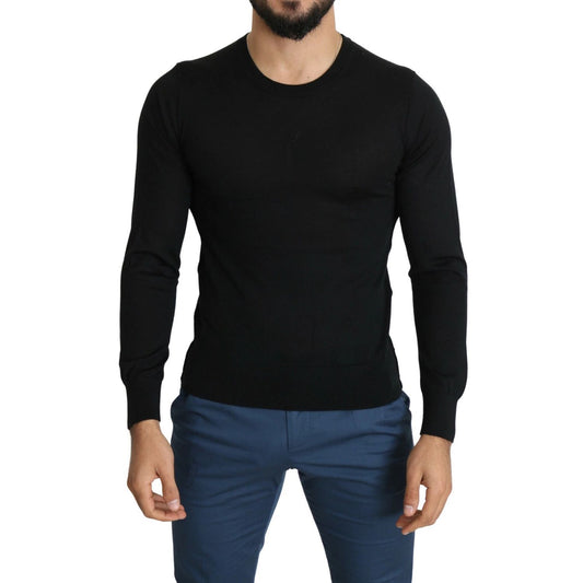 Dolce & Gabbana Black Cashmere Crewneck Pullover Sweater 1728,67345645728,Black,Cashmere - Sweaters - Clothing,Clothing,Dolce & Gabbana,IT44 | XS,Men,Men - Clothing,Preowned / Defect,Sweaters - Clothing,Sweaters - Men - Clothing