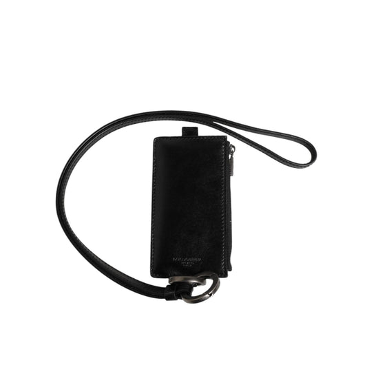 Dolce & Gabbana Black Leather Logo Embossed Lanyard Card Holder Wallet1728,67345645728,Accessories,Bags,Black,Cardholders - Wallets - Accessories,Dolce & Gabbana,Material: 100% Horse Leather,Men,Men - Bags,New with tags,Wallets - Accessories,Wallets - Men