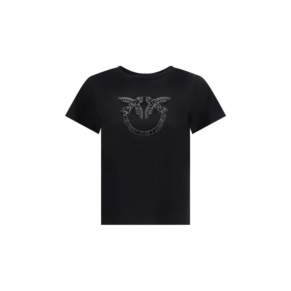 PINKO Black Cotton T-Shirt