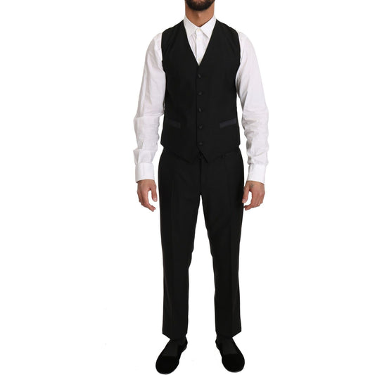 Dolce & Gabbana Sleek Black Slim Fit Formal Vest Dolce & Gabbana