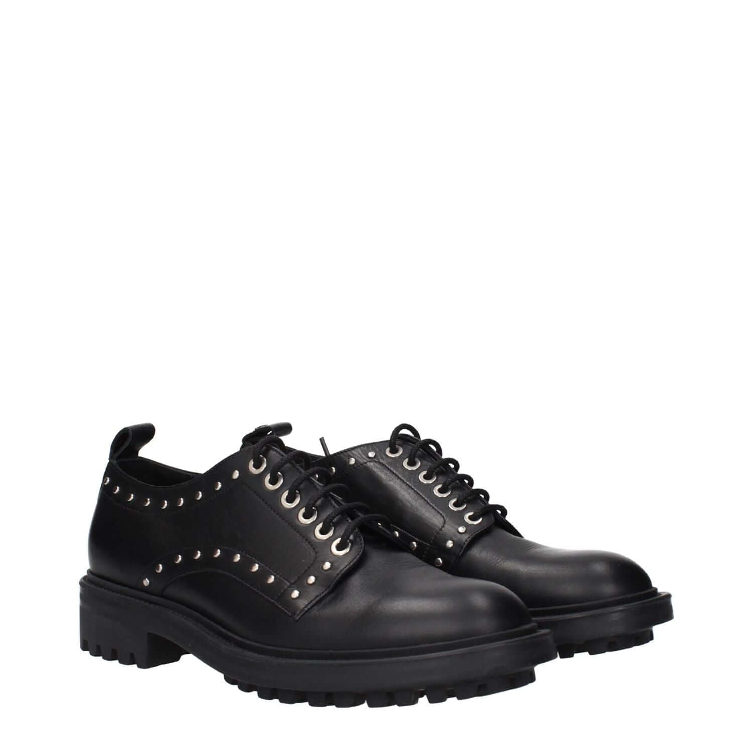 Max Mara Black Leather Oxfords And Derbies