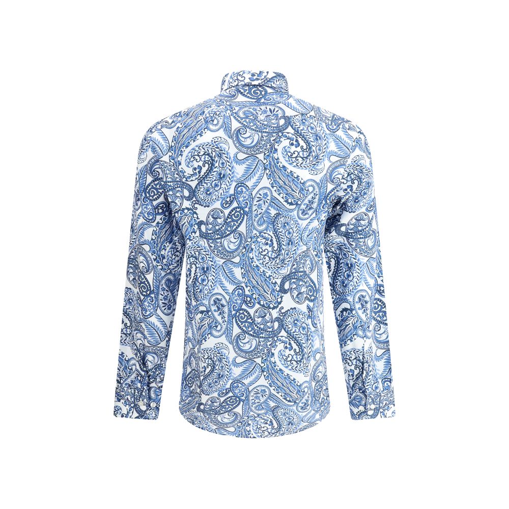 Etro Light Blue Cotton Pattern Shirt Etro