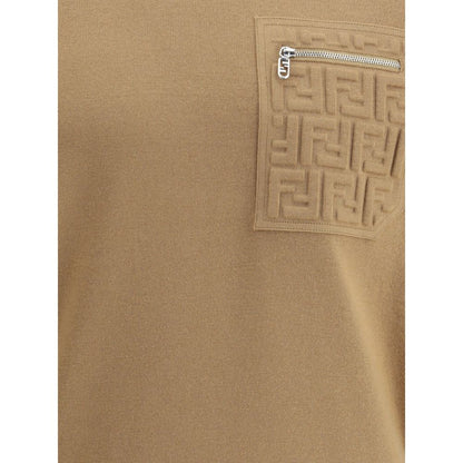 Fendi Beige Fleece Wool Sweatshirt Fendi