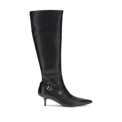 PINKO Black Goatskin Ankle Boots