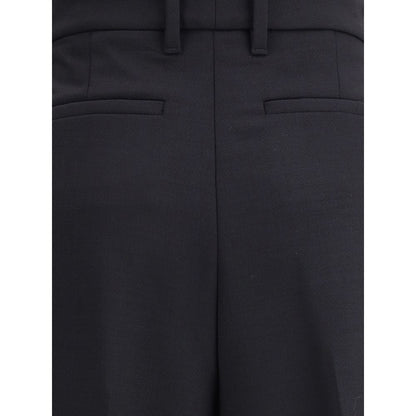 True Royal Black Wool Casual Pants