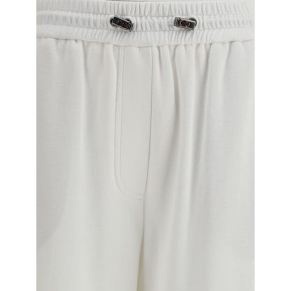 Brunello Cucinelli White Cotton Joggers (Workout Pants)