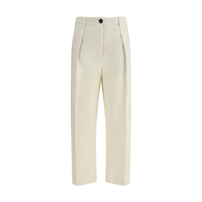 Brunello Cucinelli Cream Cotton Casual Pants