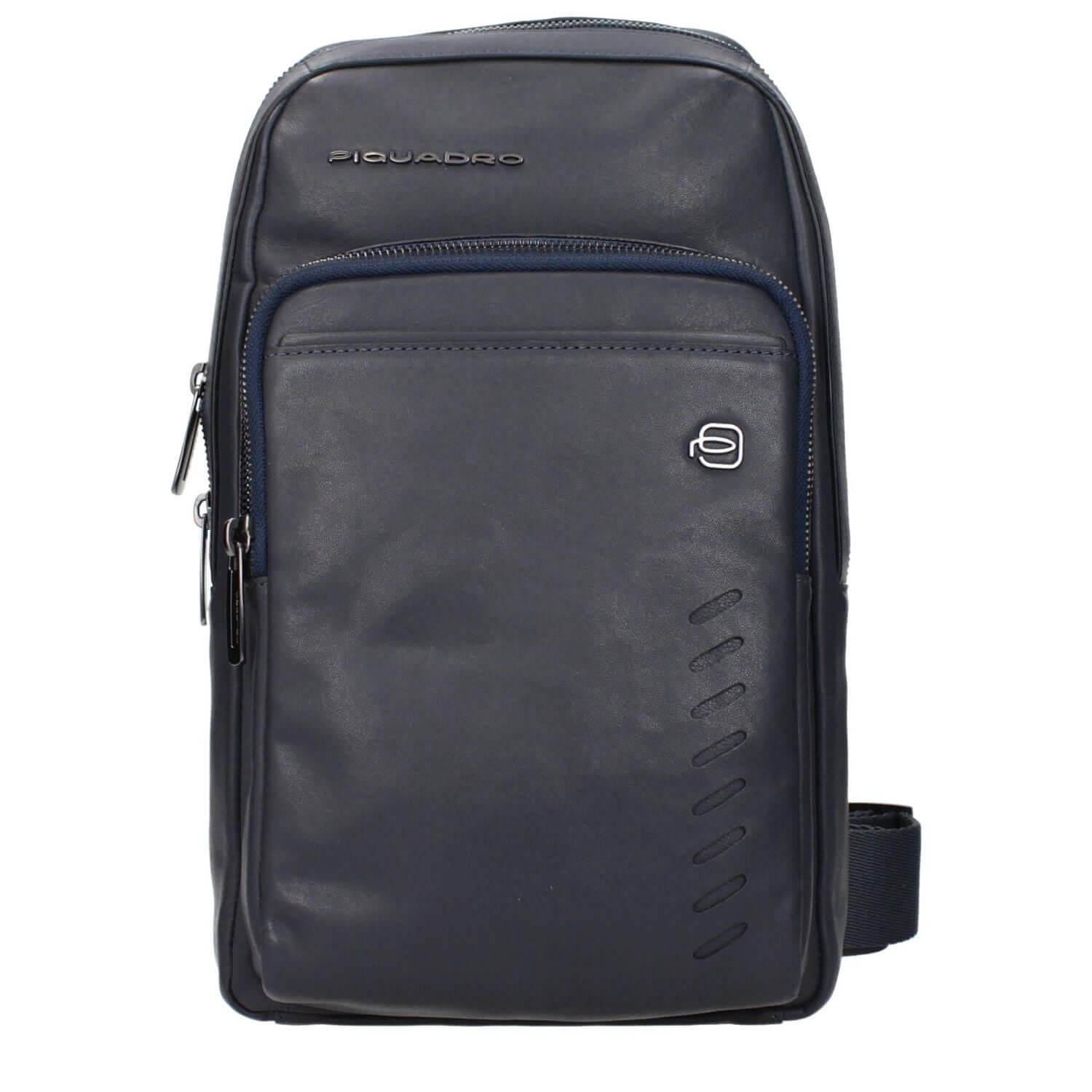 Piquadro Blue Leather Crossbody Bag