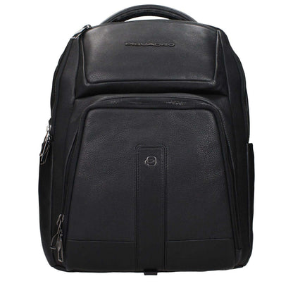 Piquadro Black Leather Backpack