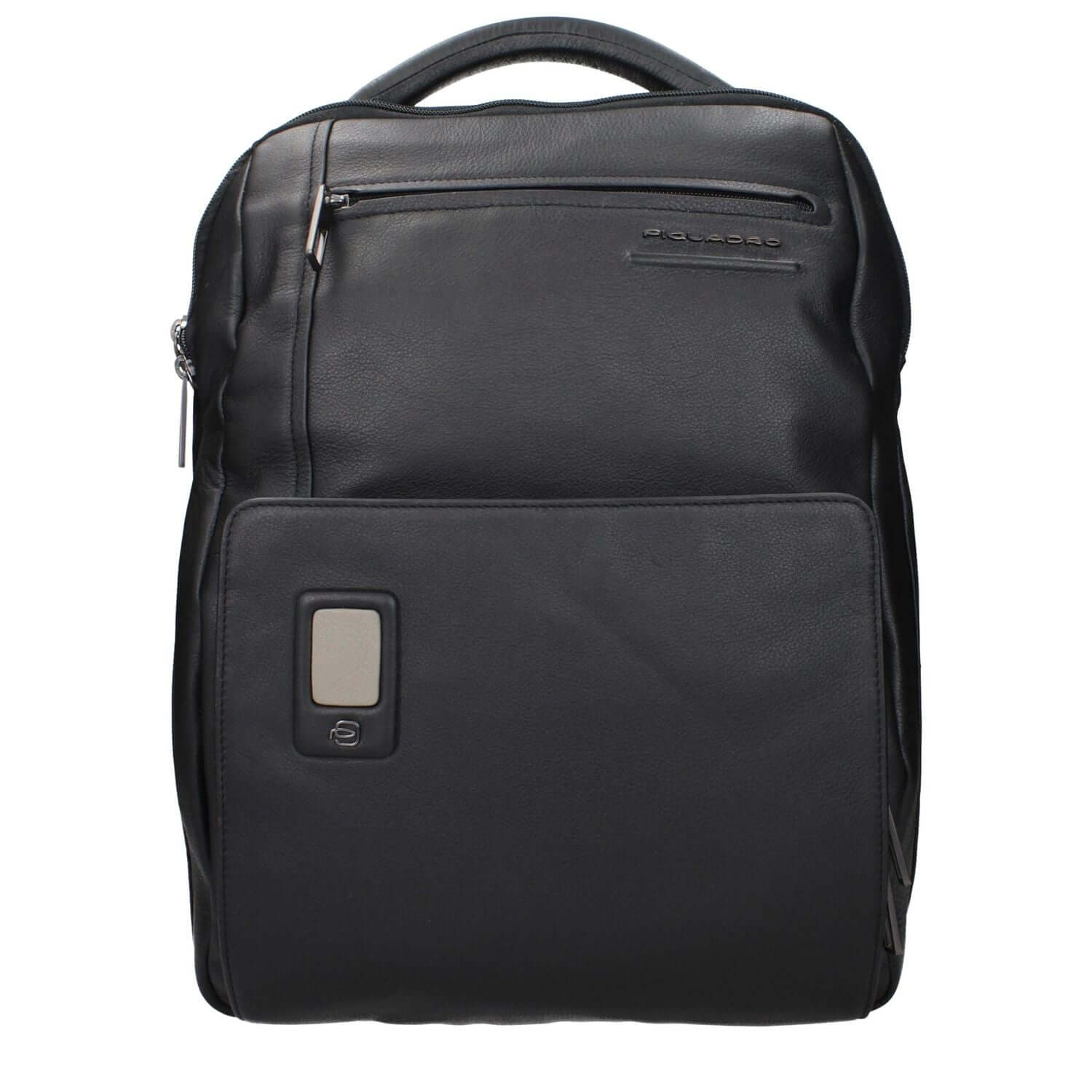Piquadro Black Leather Backpack
