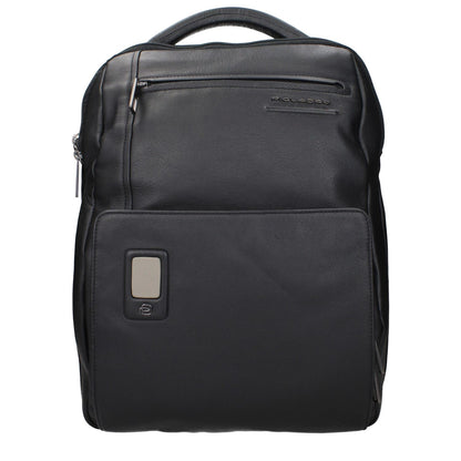 Piquadro Black Leather Backpack