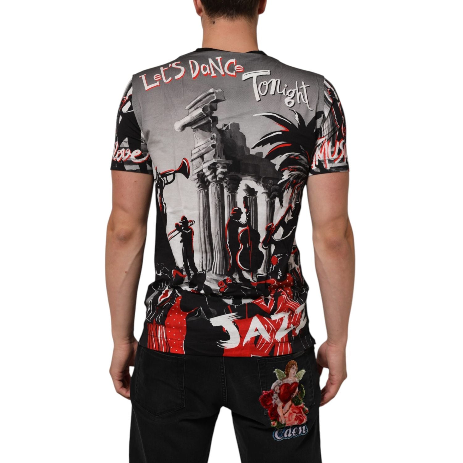 Dolce & Gabbana Multicolor Agrigento Dance Jazz Music Print T-shirt