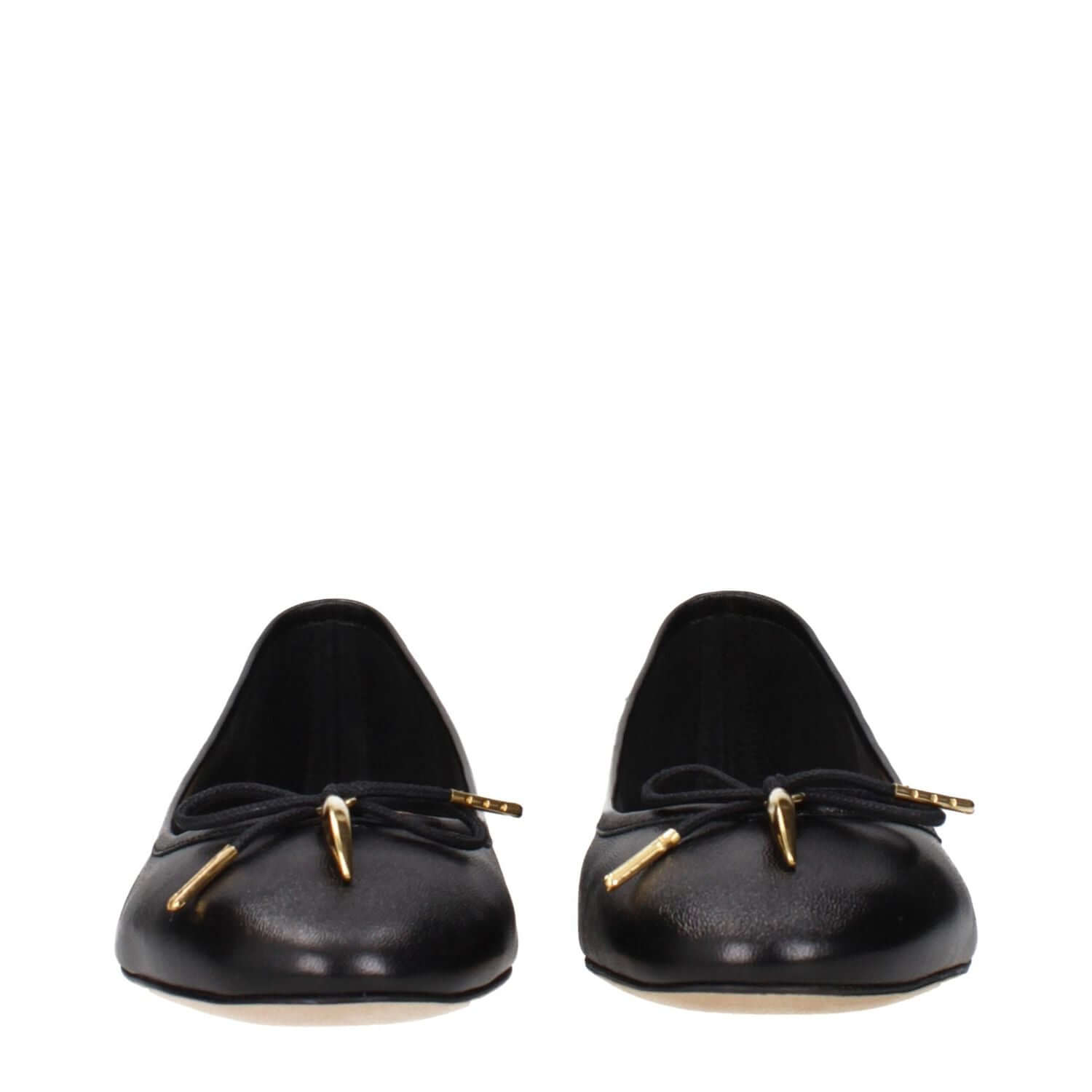 Chloé Black Leather Ballet Flats