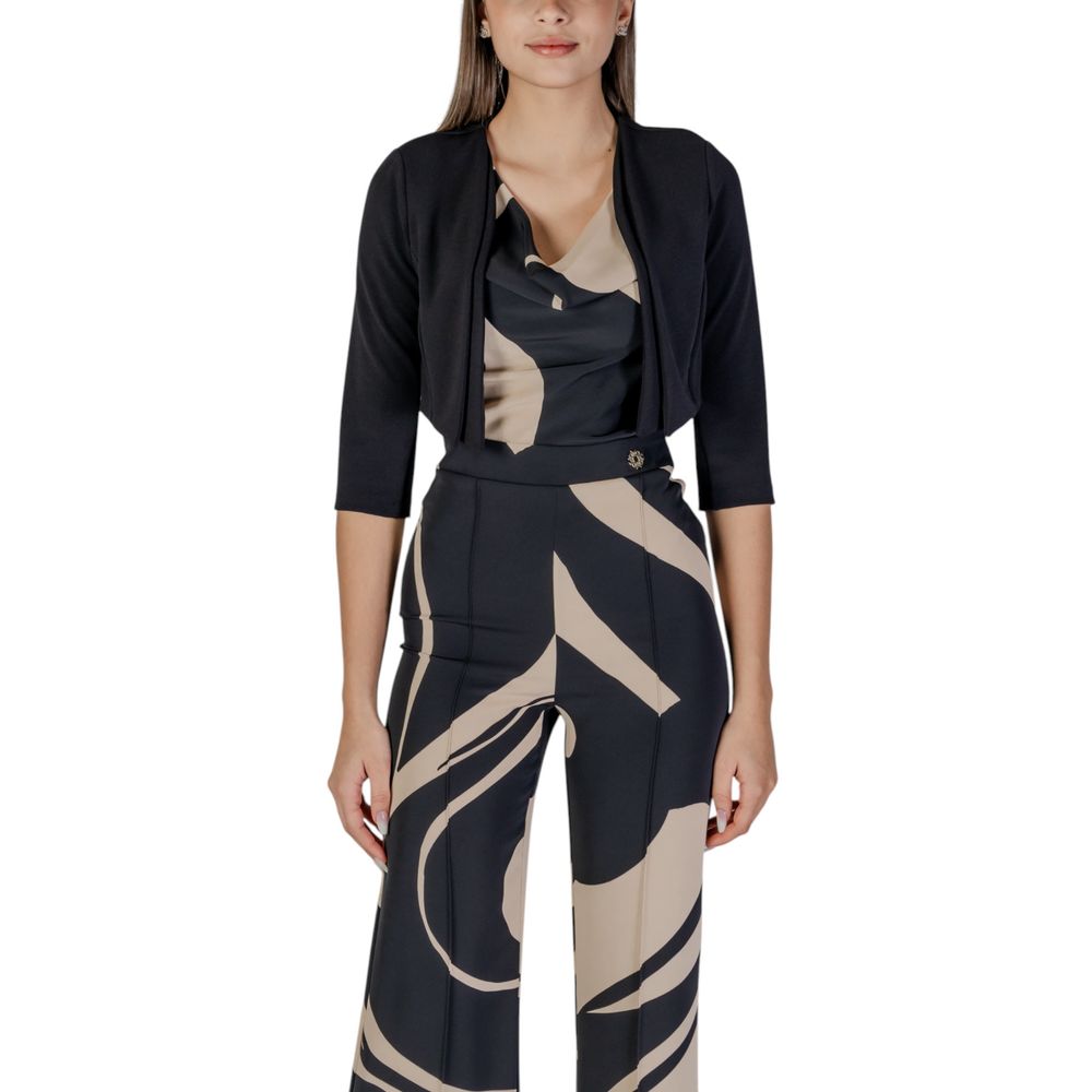 Rinascimento Black Polyester Sleeveless Jacket