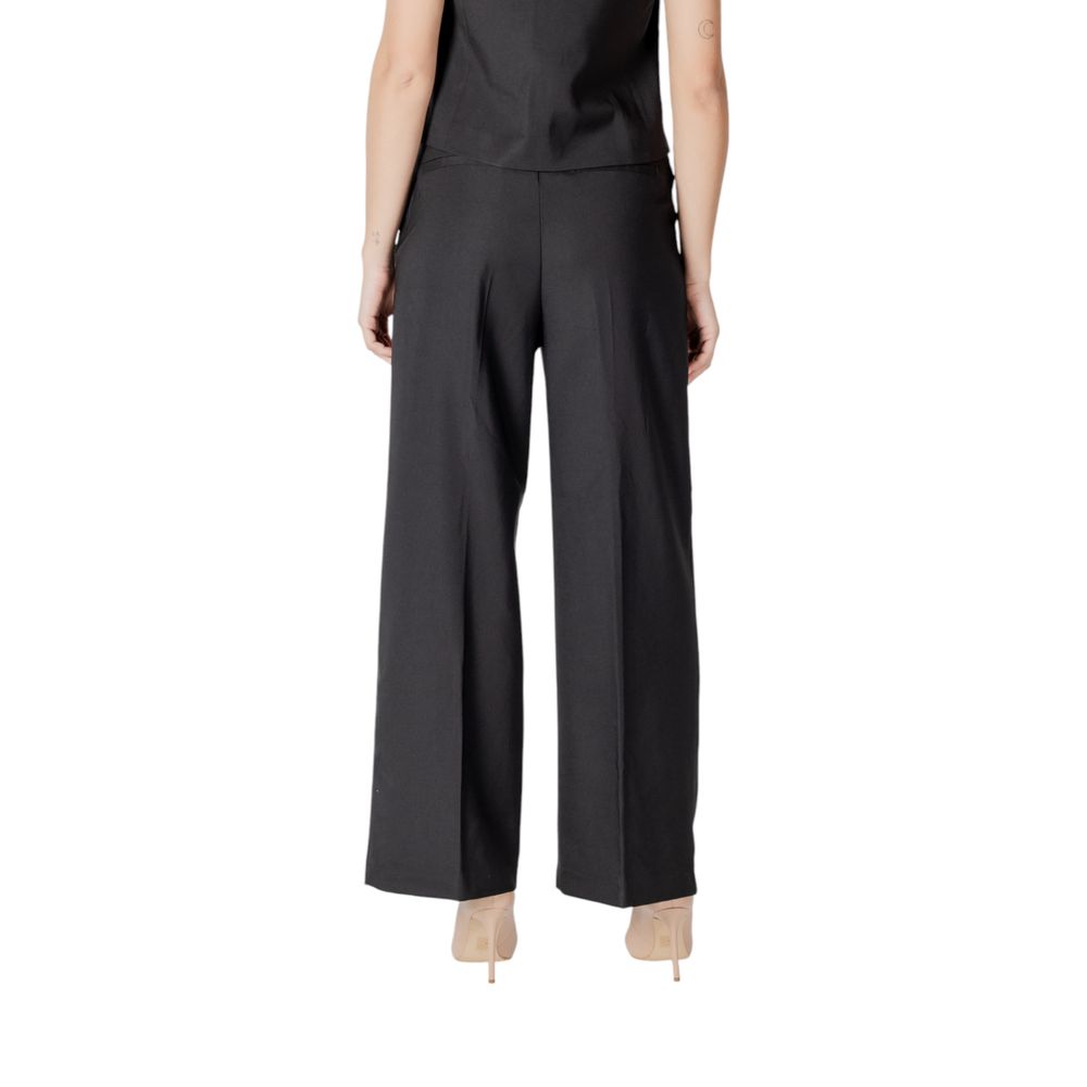 ICHI Black Polyester Dress Pants