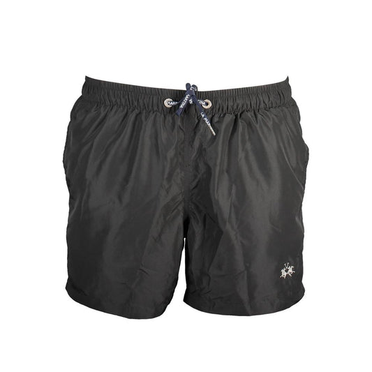 La Martina Nero Poliestere Men's Swim Boxer