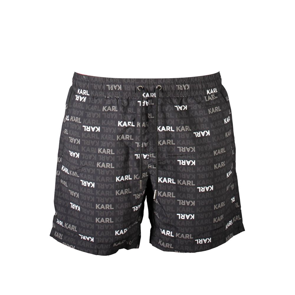 Karl Lagerfeld Nero Polyester Men's Swim Boxer