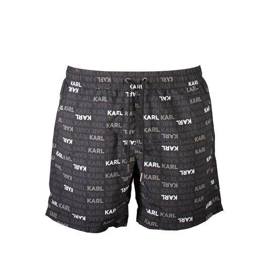 Karl Lagerfeld Nero Polyester Men's Swim Boxer