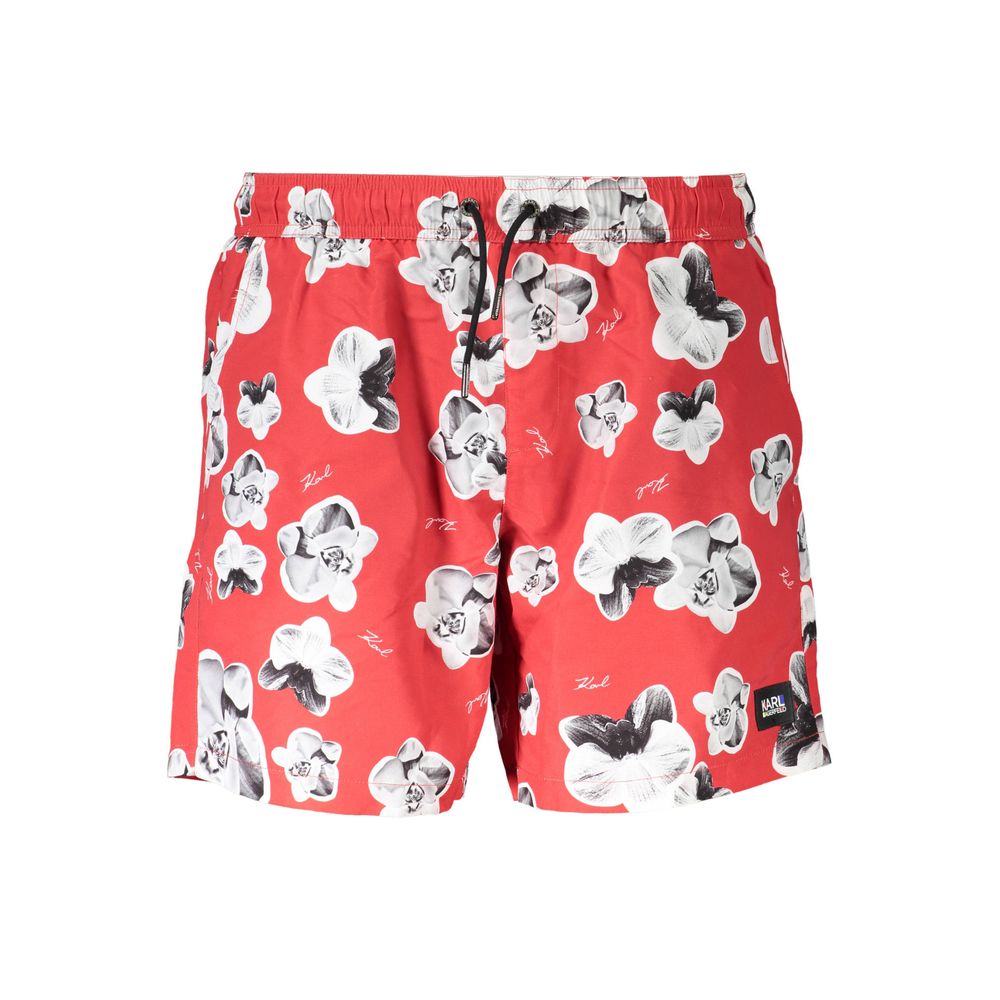 Karl Lagerfeld Red Polyester Men's Swim Boxer