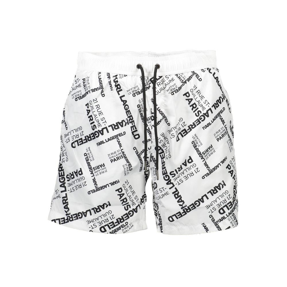Karl Lagerfeld White Polyester Men's Swim Boxer
