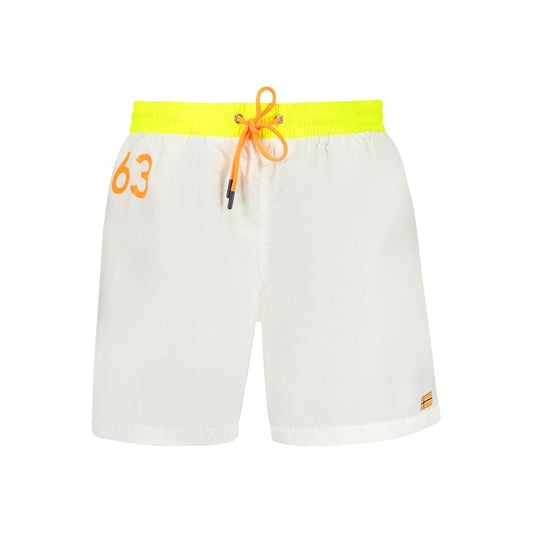 Norway 1963 White Polyamide Men's Swim Trunk