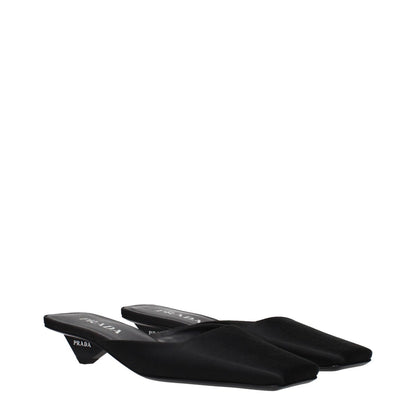 Prada Black Satin Flat Sandals