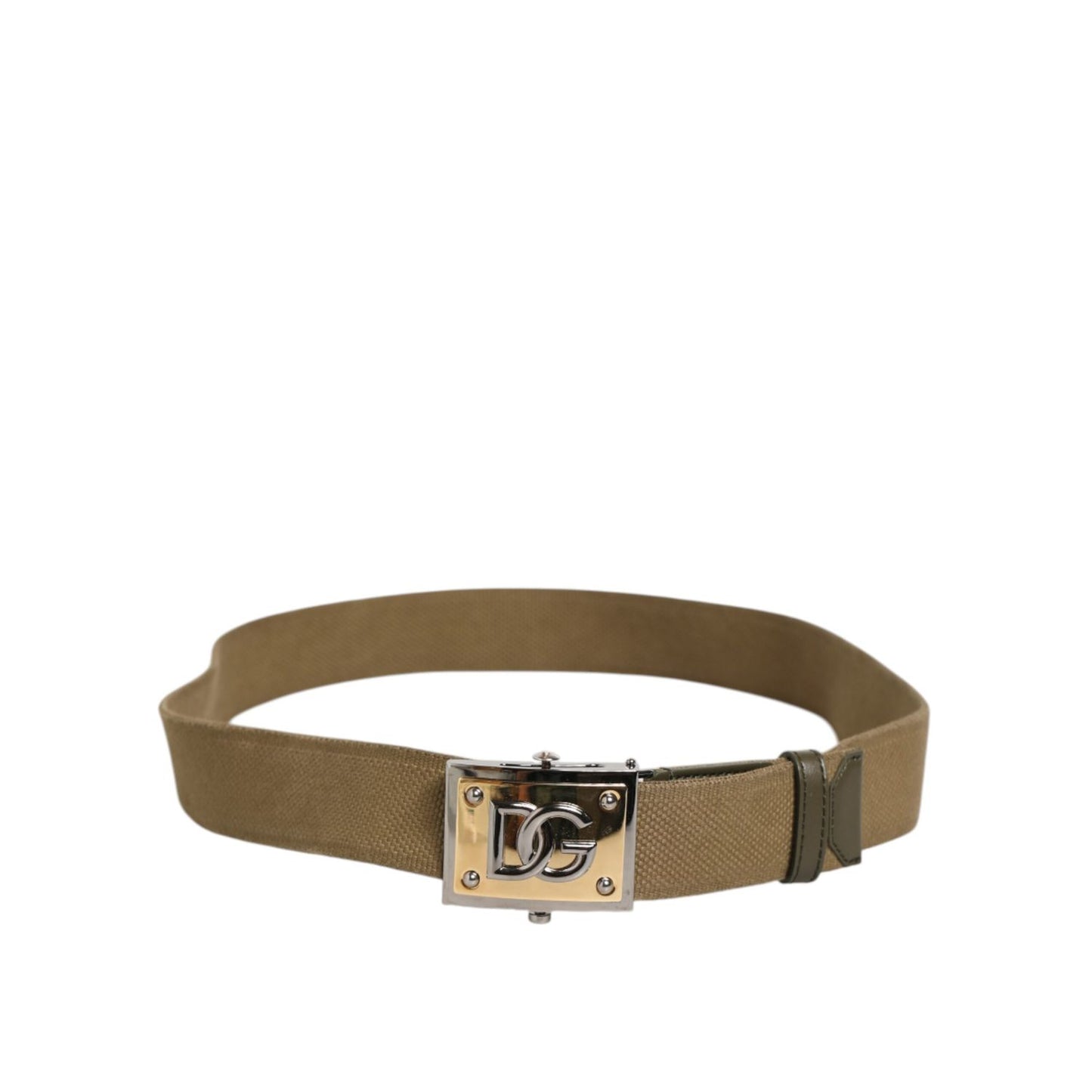 Dolce & Gabbana Military Green Nylon Logo Metal Buckle Belt Dolce & Gabbana