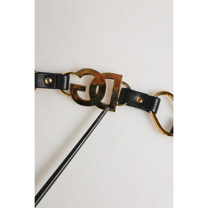 Dolce & Gabbana Black Leather Gold Chain Bag Accessory Shoulder Strap Dolce & Gabbana