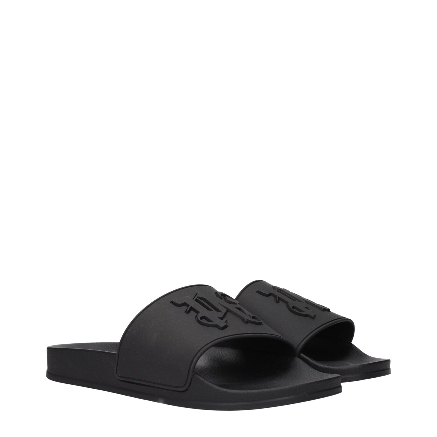 Palm Angels Black Cotton Slippers
