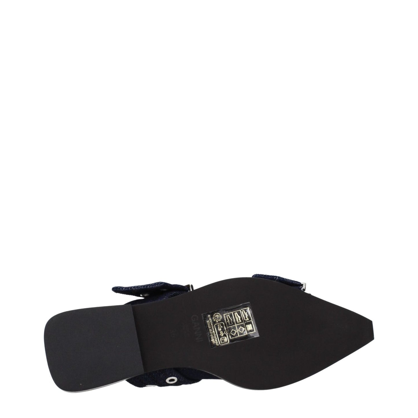 Ganni Blue Fabric Flat Sandals