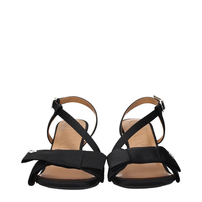 Ganni Black Fabric Platform Sandals