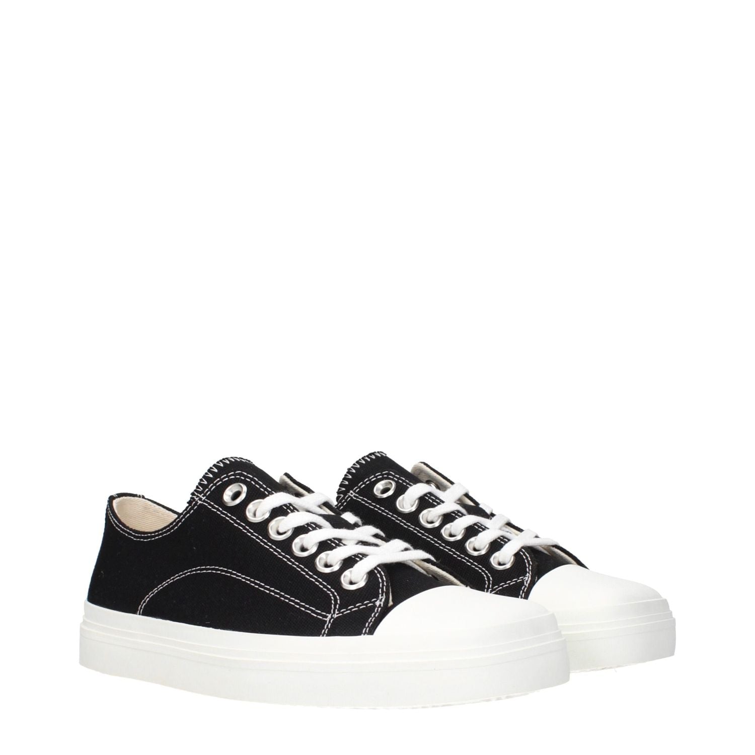 Moschino Black Fabric Low Top Sneakers