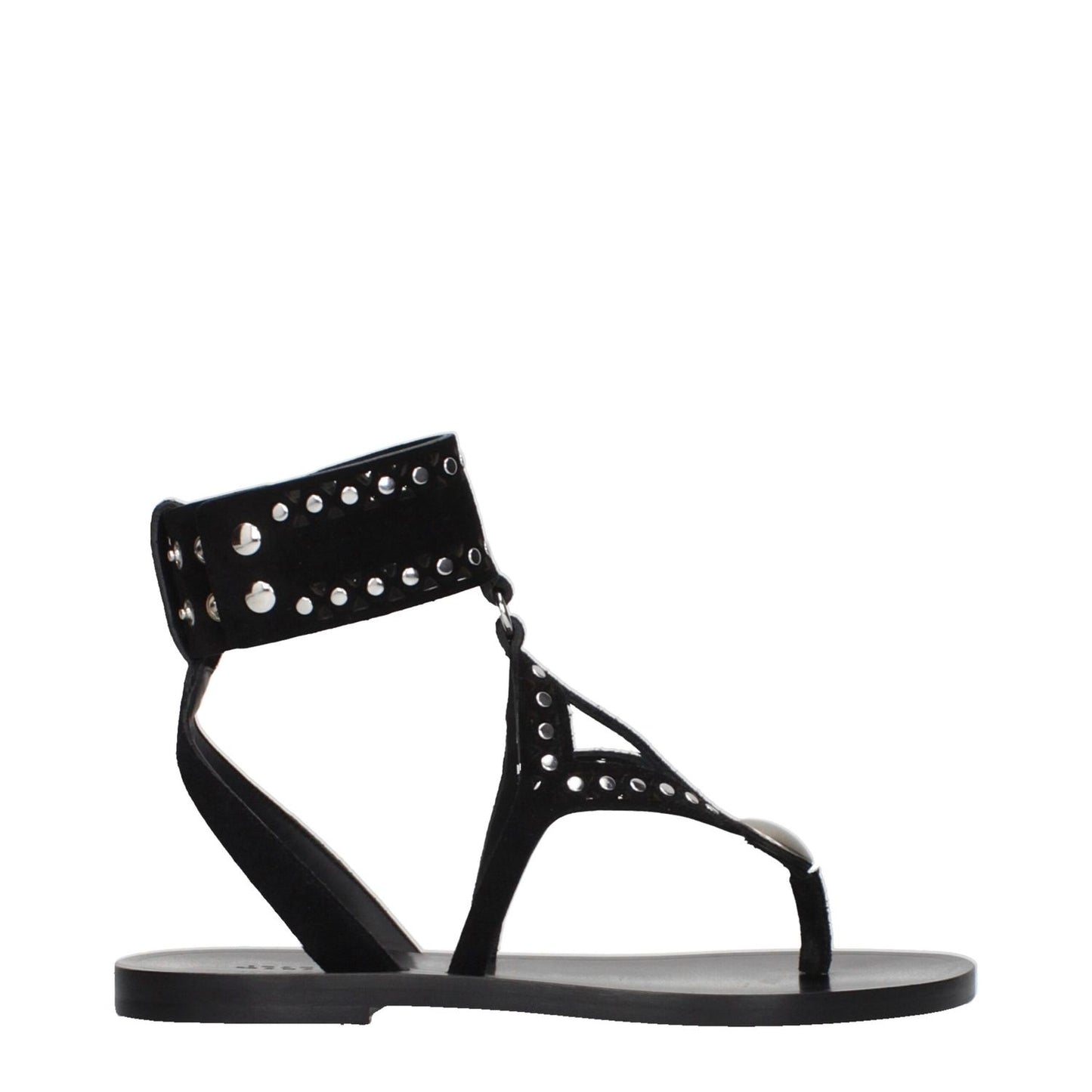 Isabel Marant Black Leather Flip-Flop Sandals