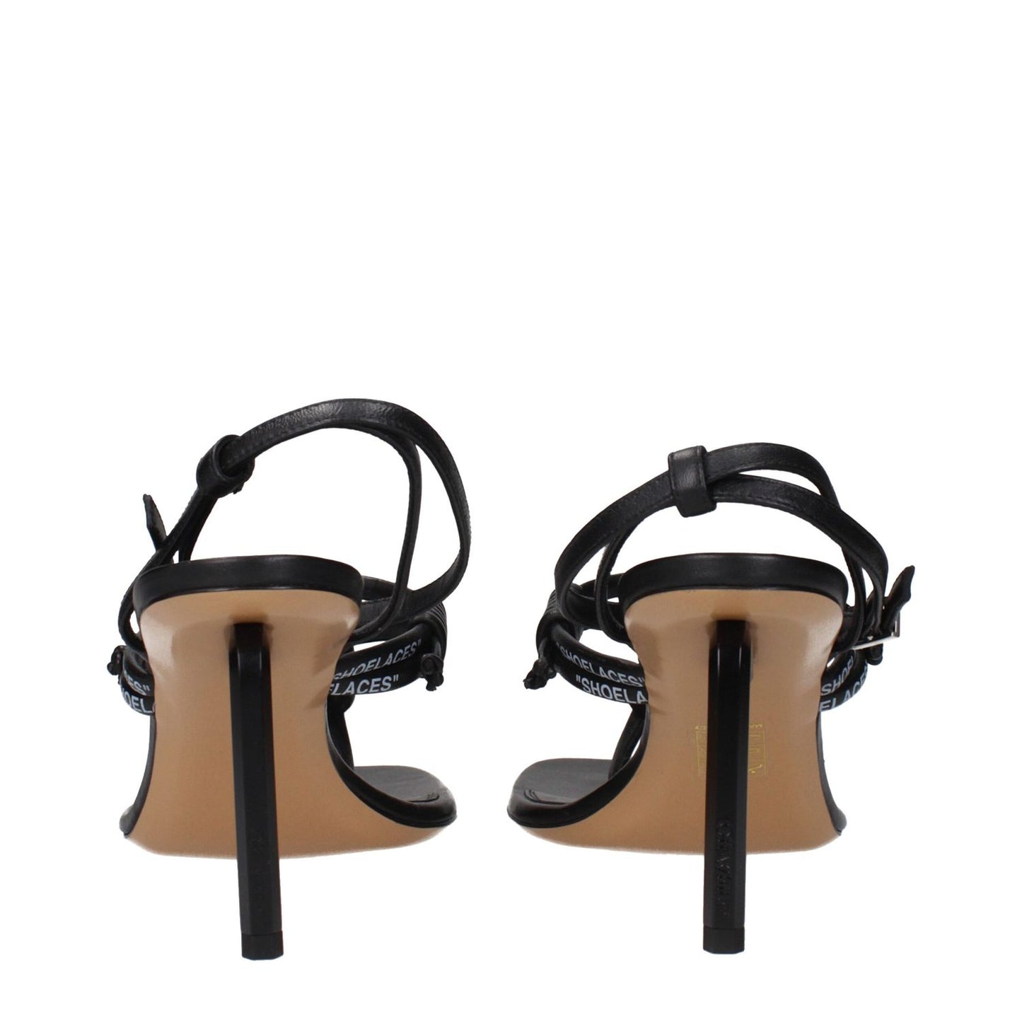 Off-White Black Leather Flip-Flop Sandals