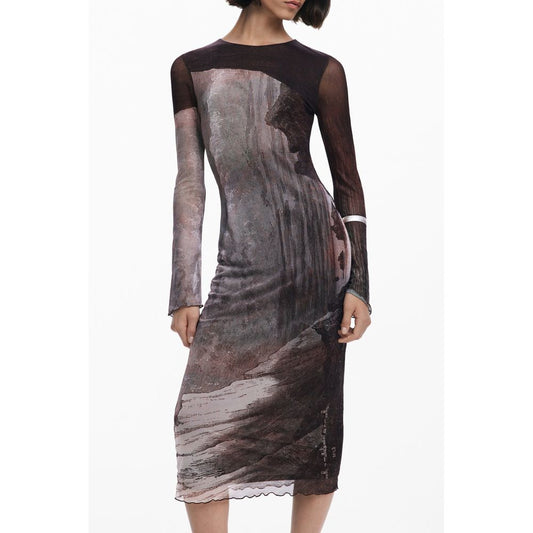 Desigual Marrone Polyester Women Dress