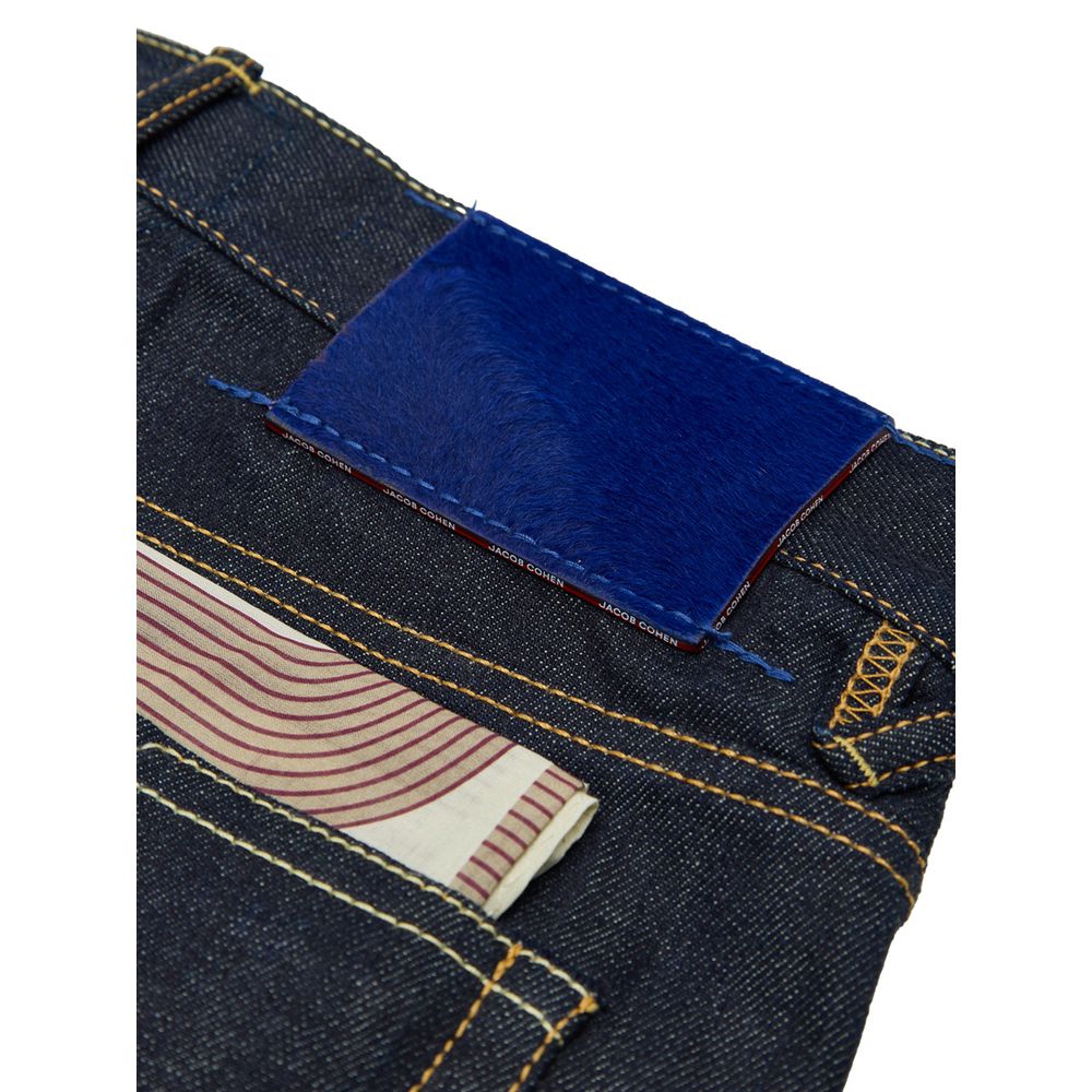 Jacob Cohen Blue Polyester Tapered Jeans