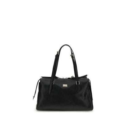 Dolce & Gabbana Black Calf Leather Bos Taurus Shoulder Bag