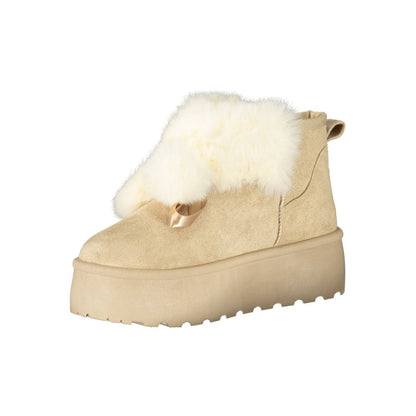 Laura Biagiotti Beige Polyester Women Ankle Boot