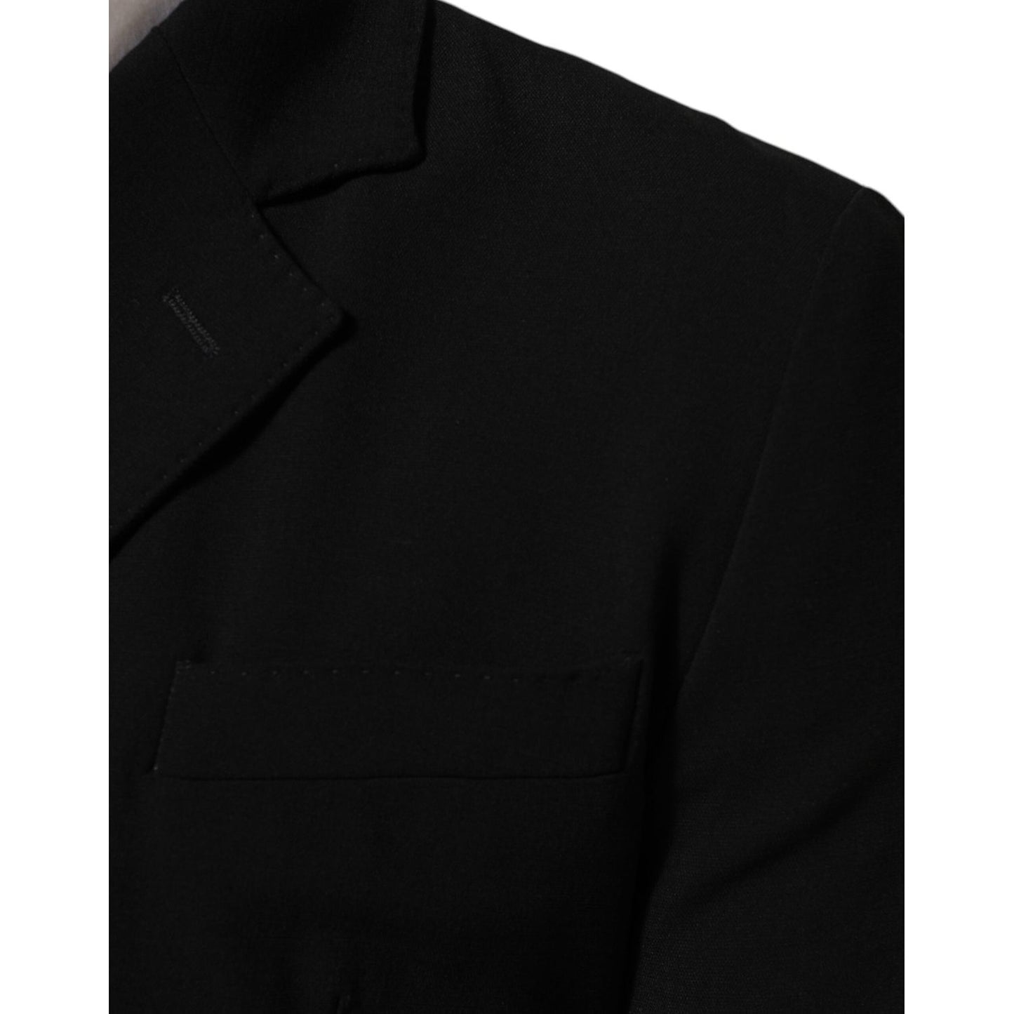 Dolce & Gabbana Black Wool Double Breasted Men Jacket Blazer