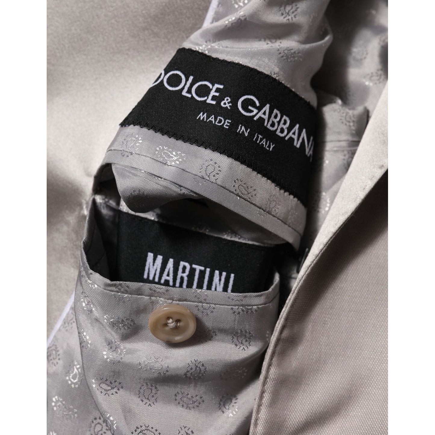 Dolce & Gabbana Light Gray Wool 2 Piece MARTINI Formal Suit