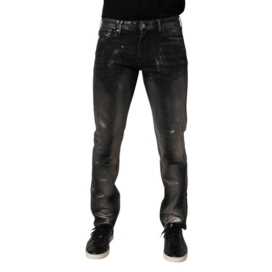 Emporio Armani Black Washed Slim Fit Men Denim Trouser Jeans