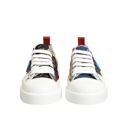 Dolce & Gabbana Multicolor Patchwork Low Top Sneakers Shoes