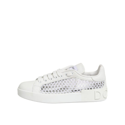 Dolce & Gabbana White Mesh Inserts Low Top Sneakers Shoes
