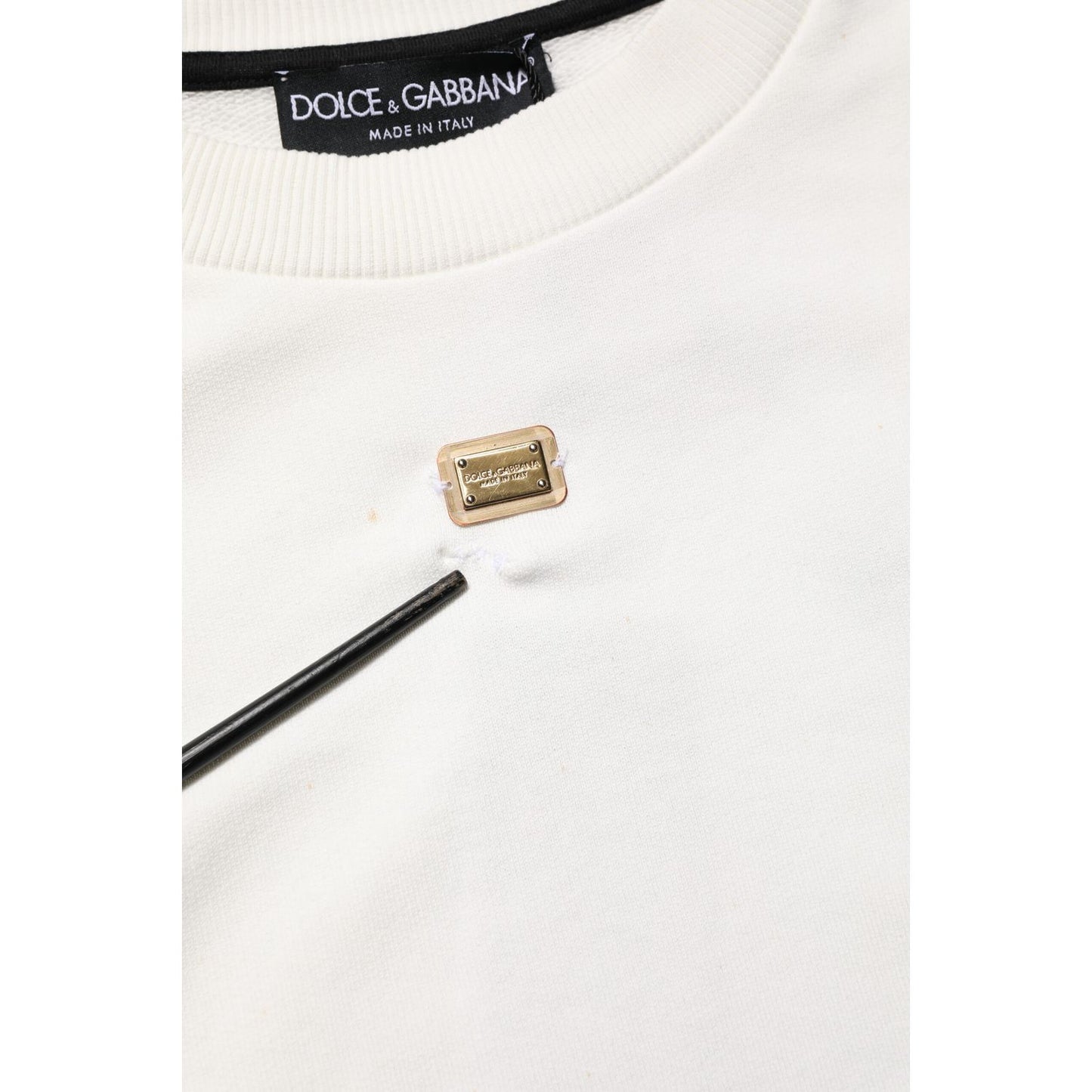 Dolce & Gabbana White DG Logo Crew Neck Sweatshirt Sweater