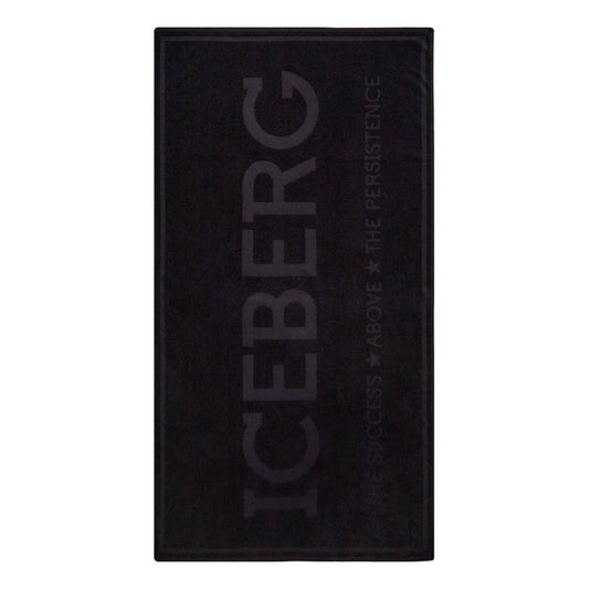 Iceberg Black Cotton Men's Beach Towel