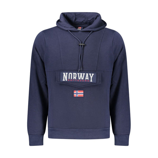 Norway 1963 Blue Cotton Men's Hooded Sweatshirt