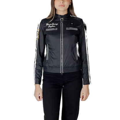 Blauer Black Polyamide Biker Jacket