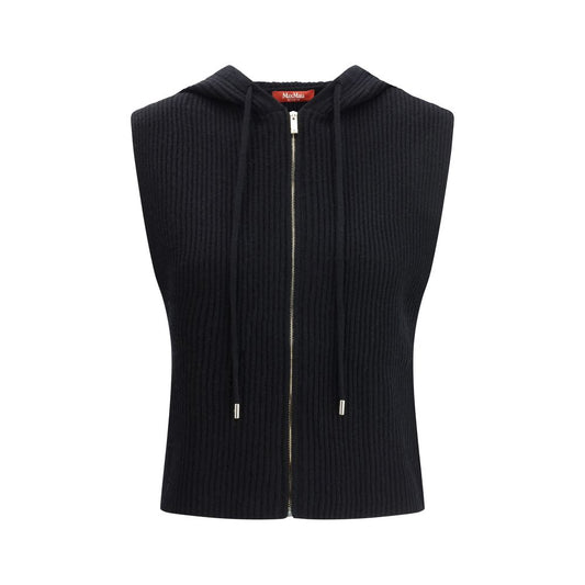 Max Mara Black Wool Sleveless Jacket